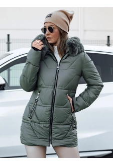 Kurtka zimowa damska z kapturem KRISTA zielona Dstreet TY4729