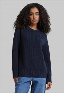 Ladies Rib Knit Sweater navy