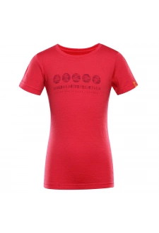 Dívčí tričko z merino vlny ALPINE PRO MERENO 2 raspberry