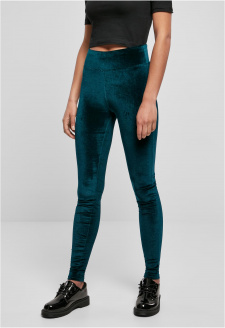 Ladies High Waist Velvet Leggings teal