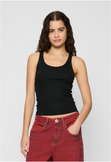 Ladies Organic Basic Rib Top 2-Pack black+black