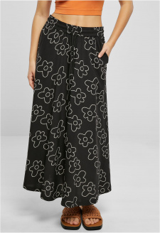 Ladies Viscose Midi Skirt blackflower