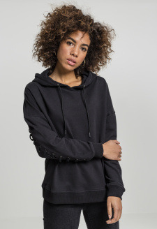 Ladies Laced-Up Hoody black