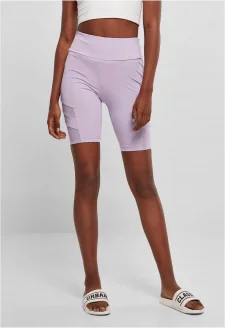 Ladies High Waist Tech Mesh Cycle Shorts lilac