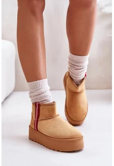 Śniegowce Damskie Na Platformie Ocieplane Camel Lomessa