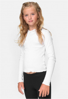 Girls Short Rib Longsleeve white