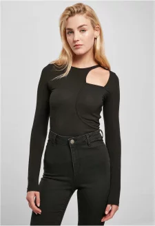 Ladies Organic Cut Out Longsleeve Body black
