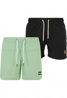 Block Swim Shorts 2-Pack vintagegreen+black