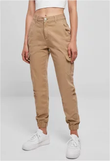 Ladies High Waist Cargo Pants unionbeige
