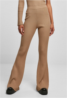 Ladies Flared Rib Knit Leggings unionbeige