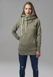 Ladies Long Logopatch Hoody olive