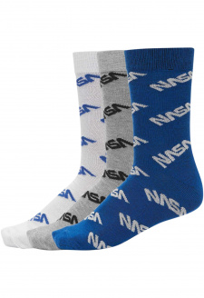 NASA Allover Socks 3-Pack blue/grey/white