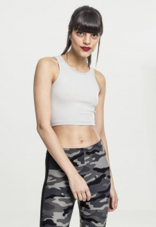 Ladies Rib Cropped Top grey