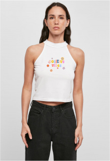 Positive Vibes Turtleneck Short Top white