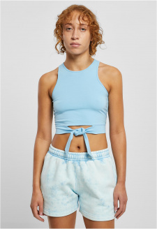 Ladies Cropped Knot Top balticblue