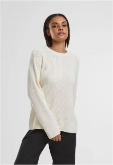 Ladies Rib Knit Sweater whitesand