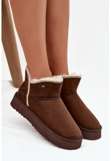 Śniegowce Damskie Na Platformie Wrangler 20253093.IKU Czekoladowe