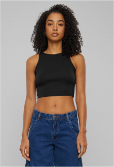 Ladies Organic Cropped Rib Top black