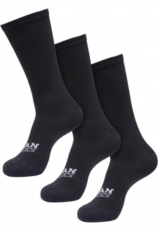 Simple Flat Knit Socks 3-Pack black