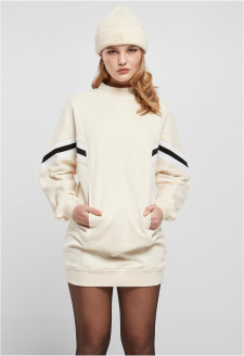 Ladies Oversized College Sweat Dress whitesand