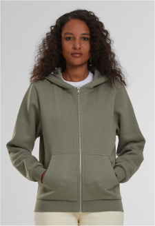 Ladies Fluffy Zip Hoody paleolive