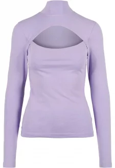 Ladies Cut-Out Turtleneck Longsleeve lavender