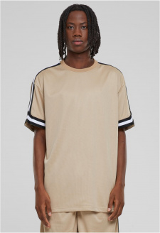 Oversized Stripes Mesh Tee unionbeige