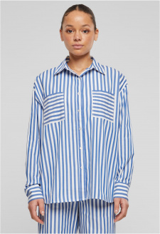 Ladies Striped Relaxed Shirt white/blue