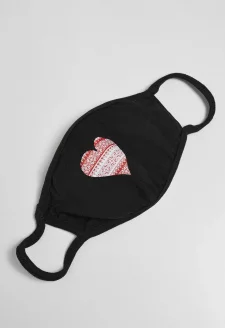Christmas Heart Face Mask black