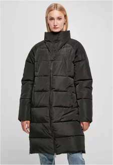 Ladies High Neck Puffer Coat black