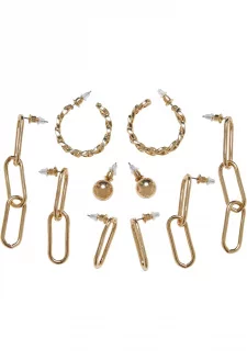 Various Chain Earring 5-Pack gold
