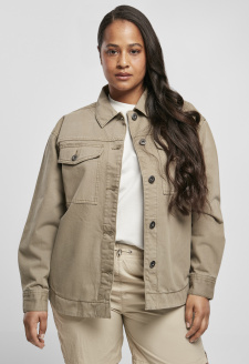 Ladies Oversized Shirt Jacket khaki