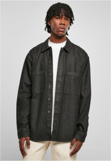 Oversized Denim Pocket Shirt realblack washed