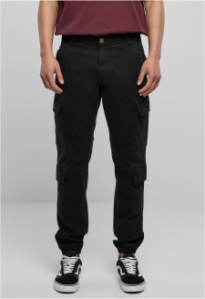 Double Cargo Twill Jogging Pants black