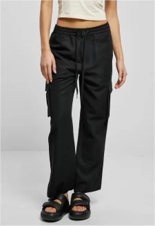 Ladies Vicose Straight Leg Cargo Pants black