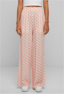 Ladies Viscose Resort Pants lemonadepinkcheck