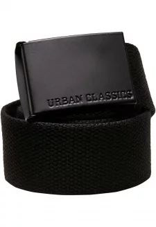 Coloured Buckle Canvas Belt black