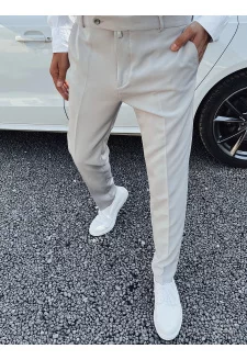 Spodnie męskie eleganckie jasnoszare Dstreet UX4291