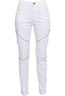 Ladies Stretch Biker Pants white