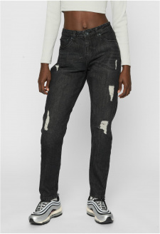 Ladies Boyfriend Denim Pants black washed