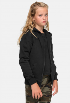 Girls Organic Terry Zip Hoody black