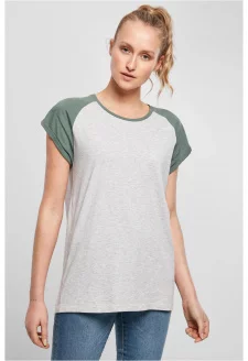 Ladies Contrast Raglan Tee lightgrey/paleleaf