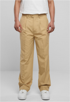 Straight Pleat-Front Trousers unionbeige