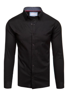 Koszula męska z długim rękawem czarna Dstreet DX2596