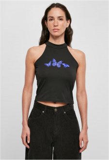 Butterfly Turtleneck Short Top black