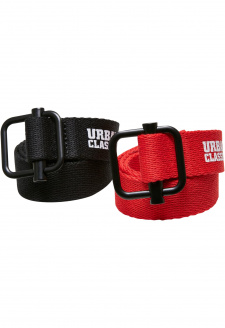 Industrial Canvas Belt Kids 2-Pack black/red