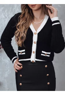 Sweter damski rozpinany FUZZY czarny Dstreet MY2367