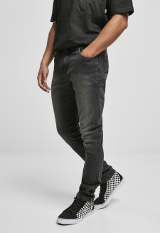 Slim Fit Zip Jeans real black washed