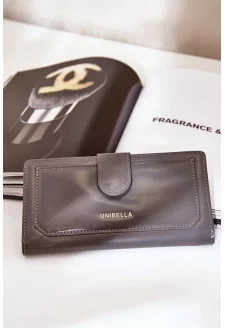 Portfel Damski Z Eko Skóry Szary Kalinessa