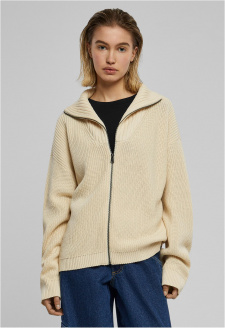 Ladies Knitted Zip Cardigan sand